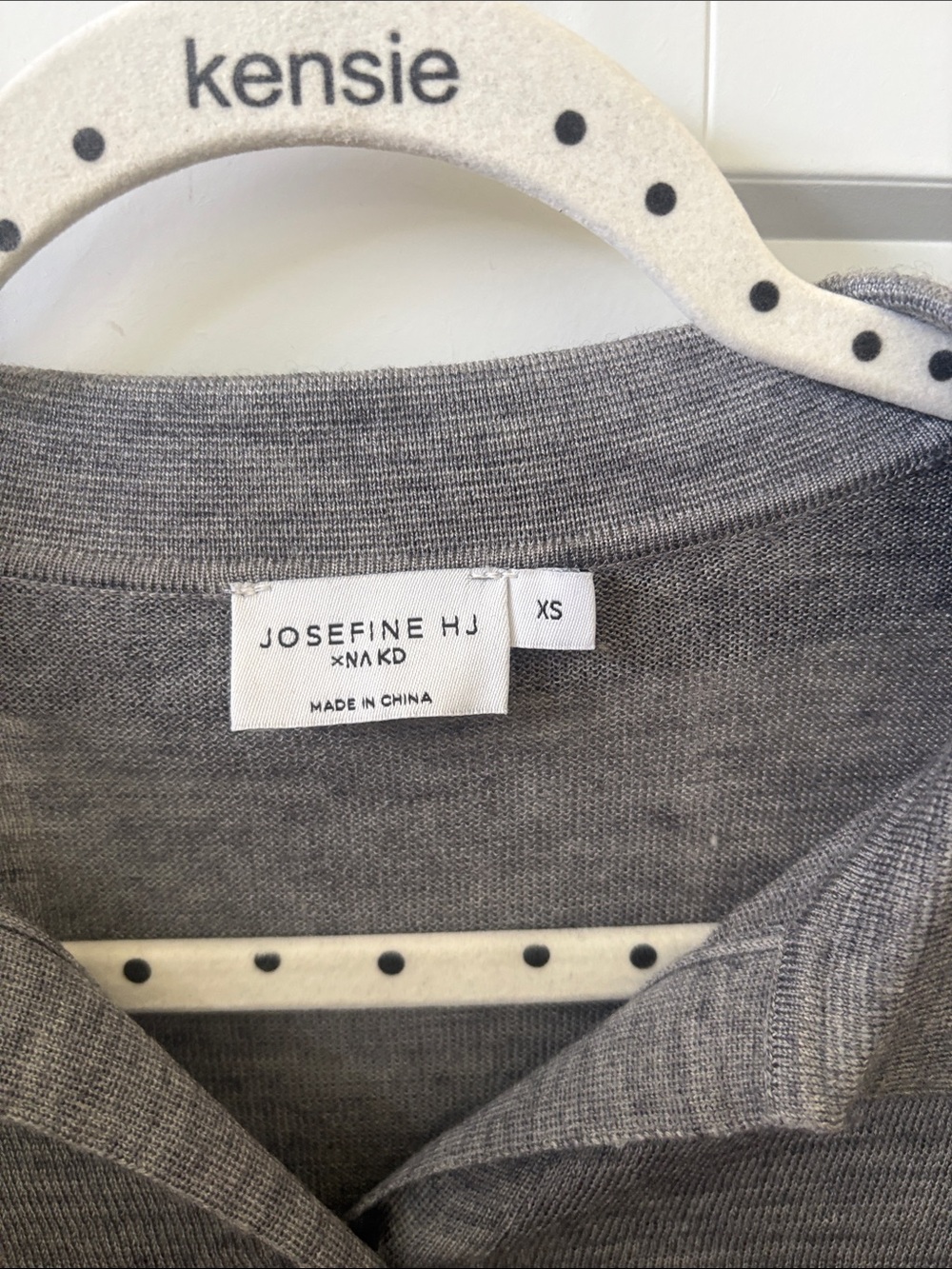 Joseph Ribbed Gray Button-Front Collared Knit Top - Picture 2 of 5